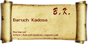 Baruch Kadosa névjegykártya